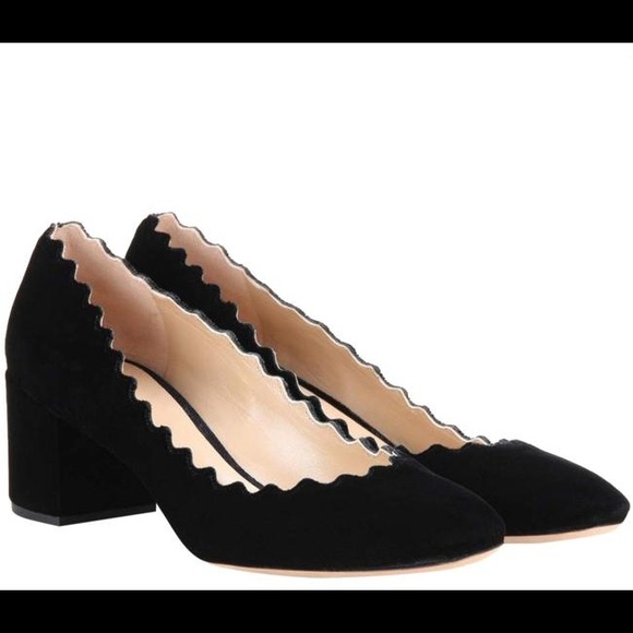 Chloe Shoes - Chloé Lauren scalloped velvet pumps